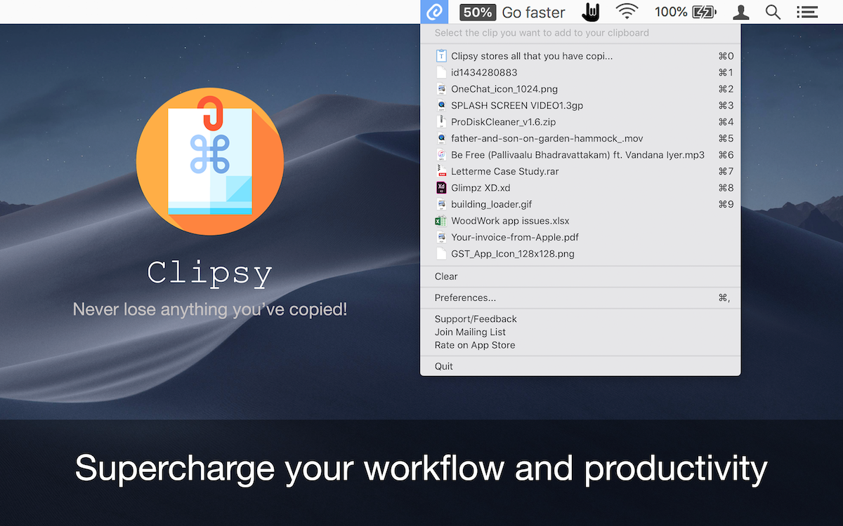 Clipsy 1.6 Mac 破解版 剪切板管理器